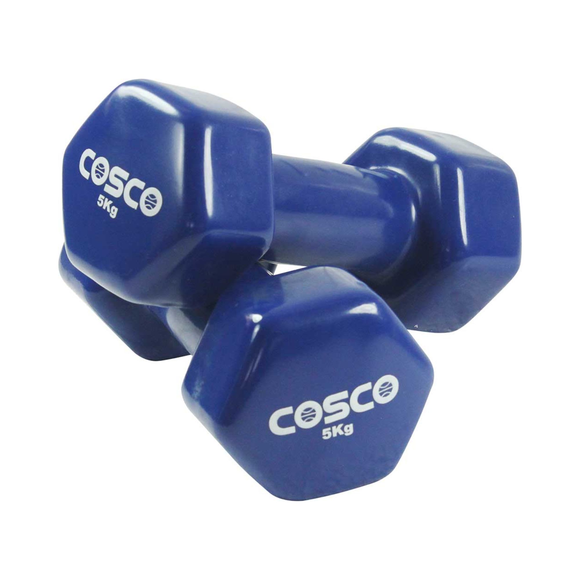 Cosco 1 Pair 5Kg Blister Free Grip Vinyl Dumbbells