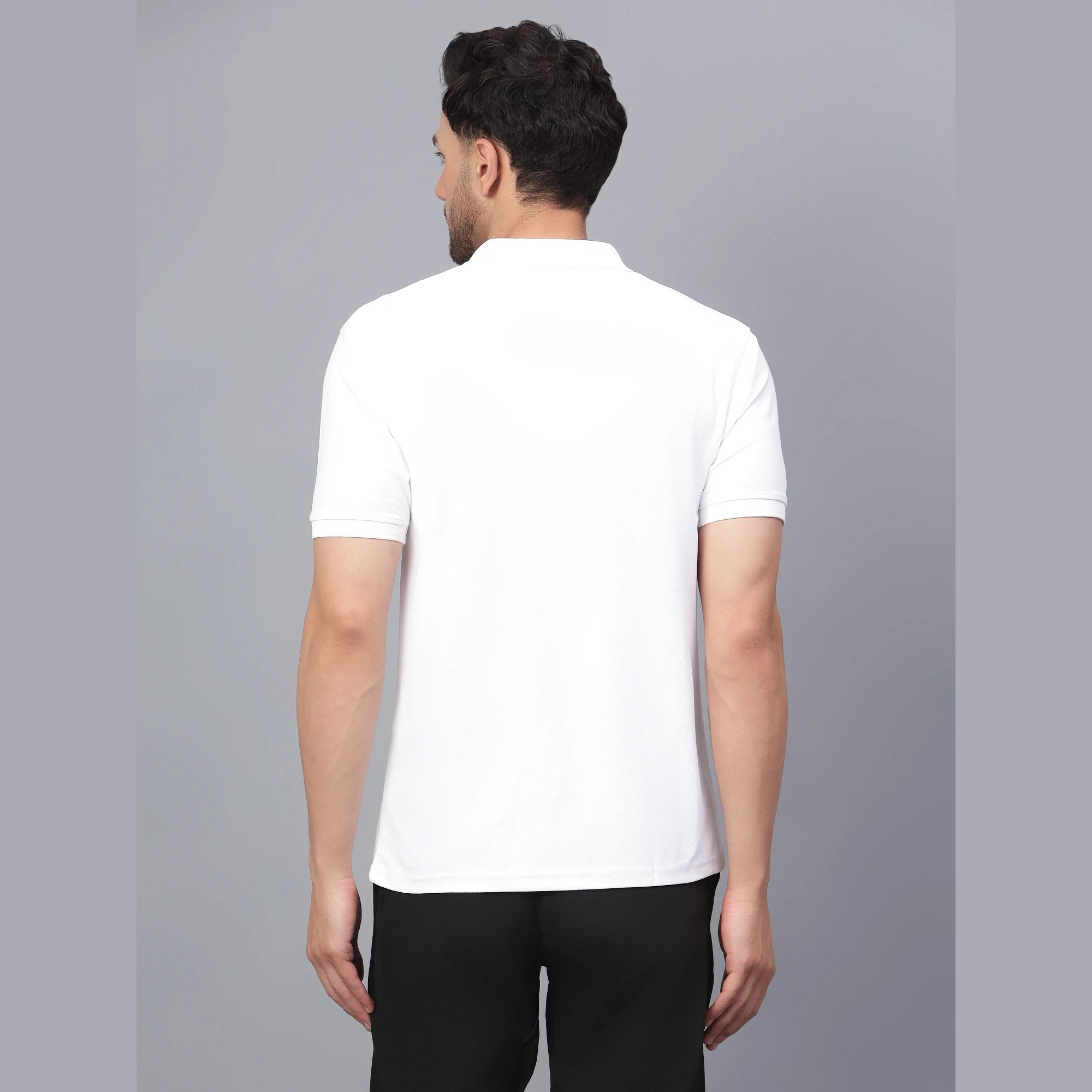 Shiv Naresh Dual Hue Tipped White Polo Regular Fit T-Shirt - Image 3