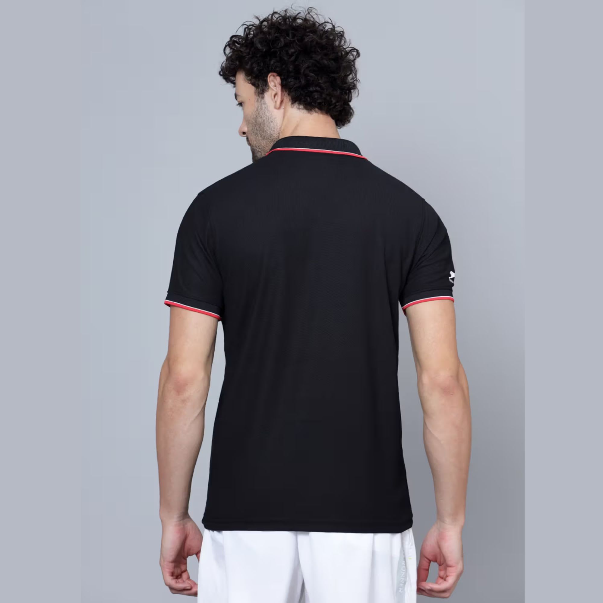 Shiv Naresh Black Polo Pique Knit SNP01J Black T-Shirt - Image 2