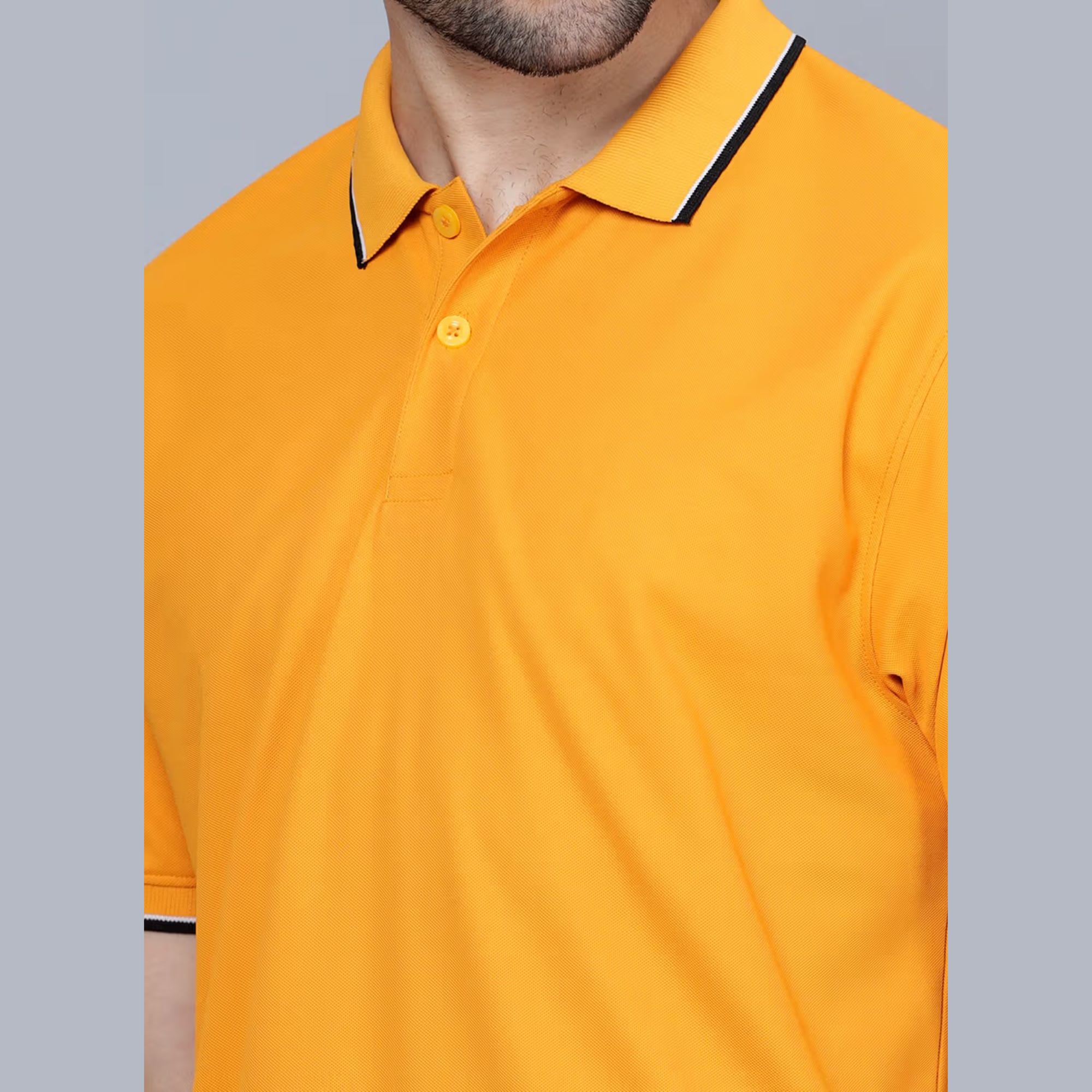 Shiv Naresh Mustard Polo Pique Knit SNP01C T-Shirts - Image 2