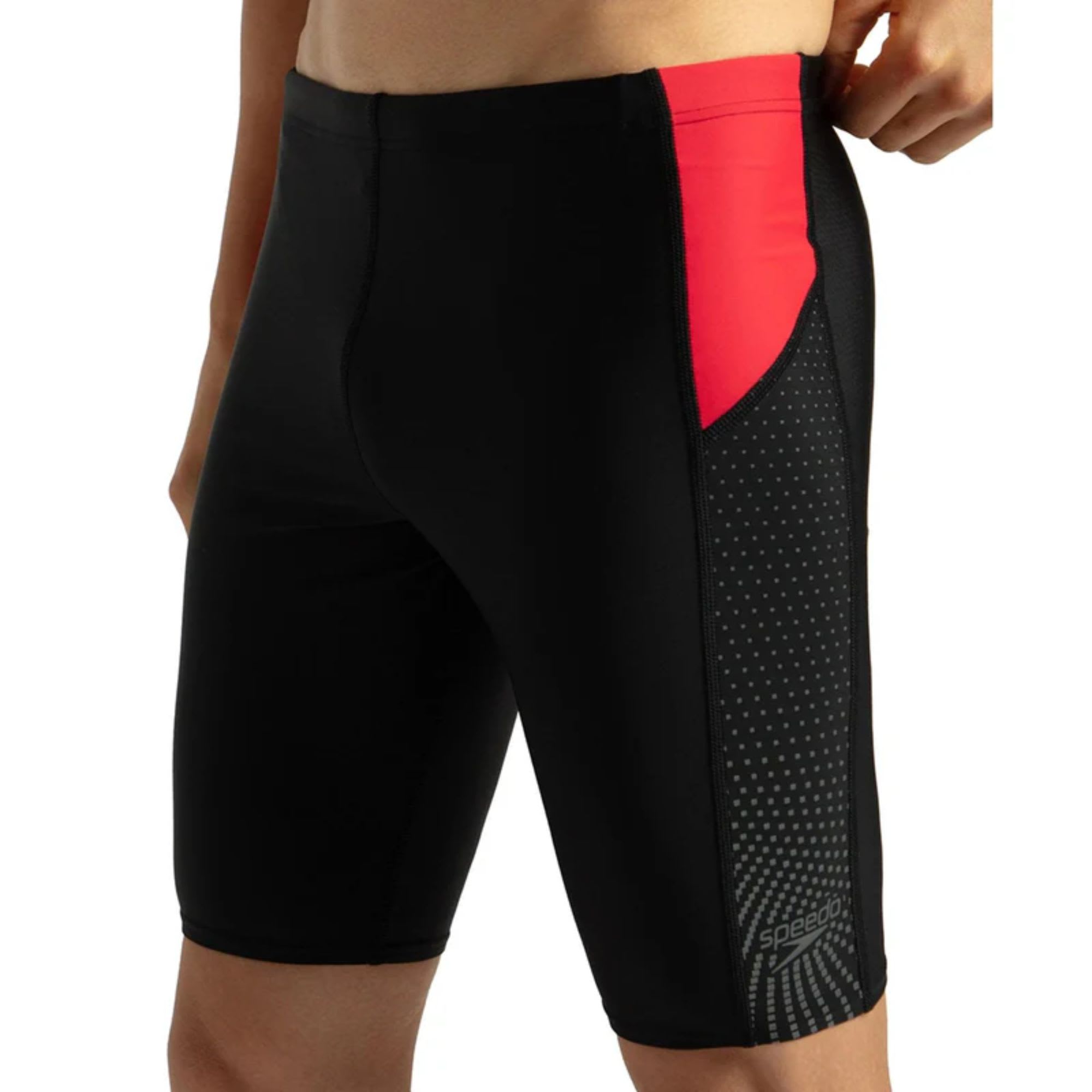 Speedo Men's Endurance 10 Black & Fed Red Dive Jammer - Image 2