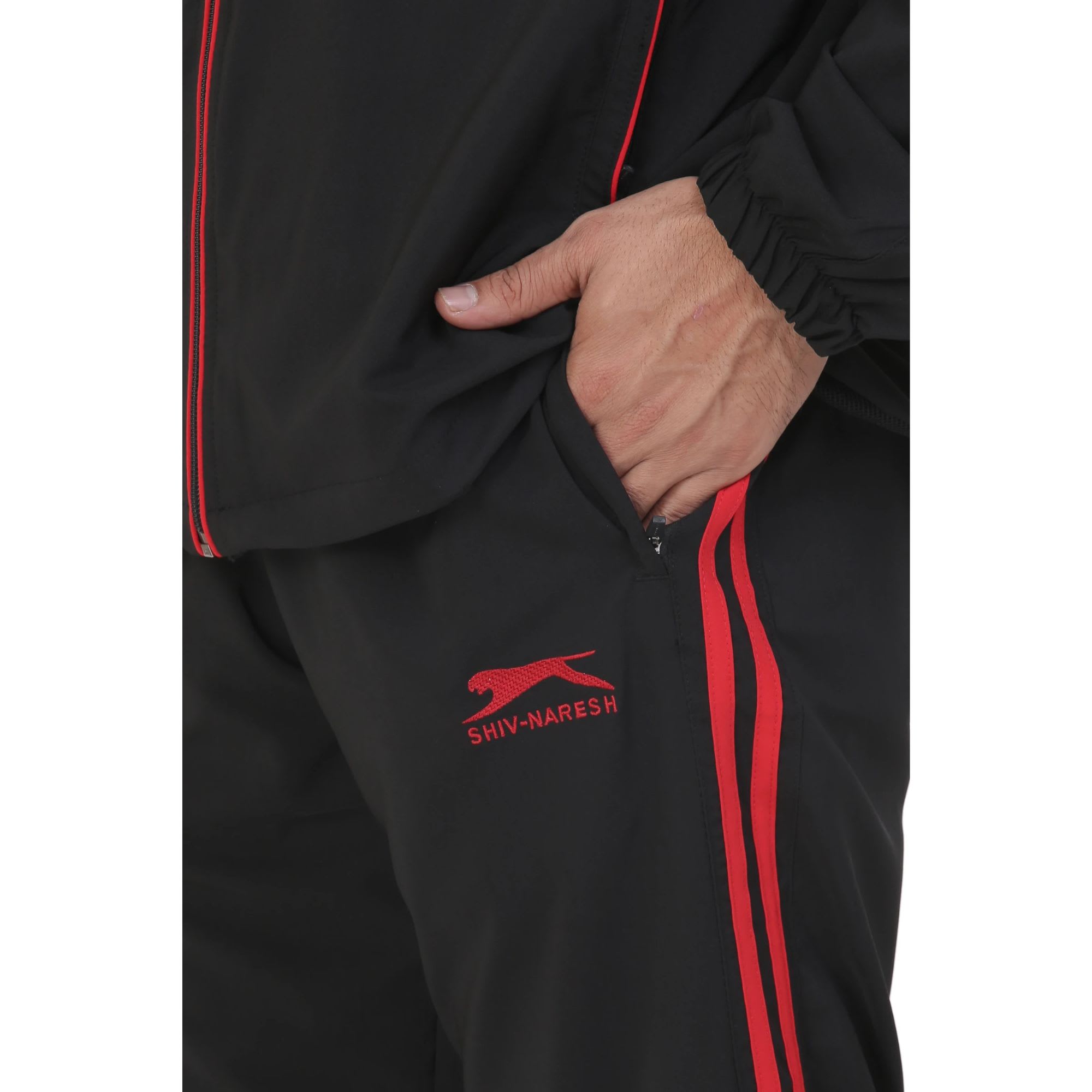Shiv Naresh 478A T.Z Black/Red Tracksuit - Image 4