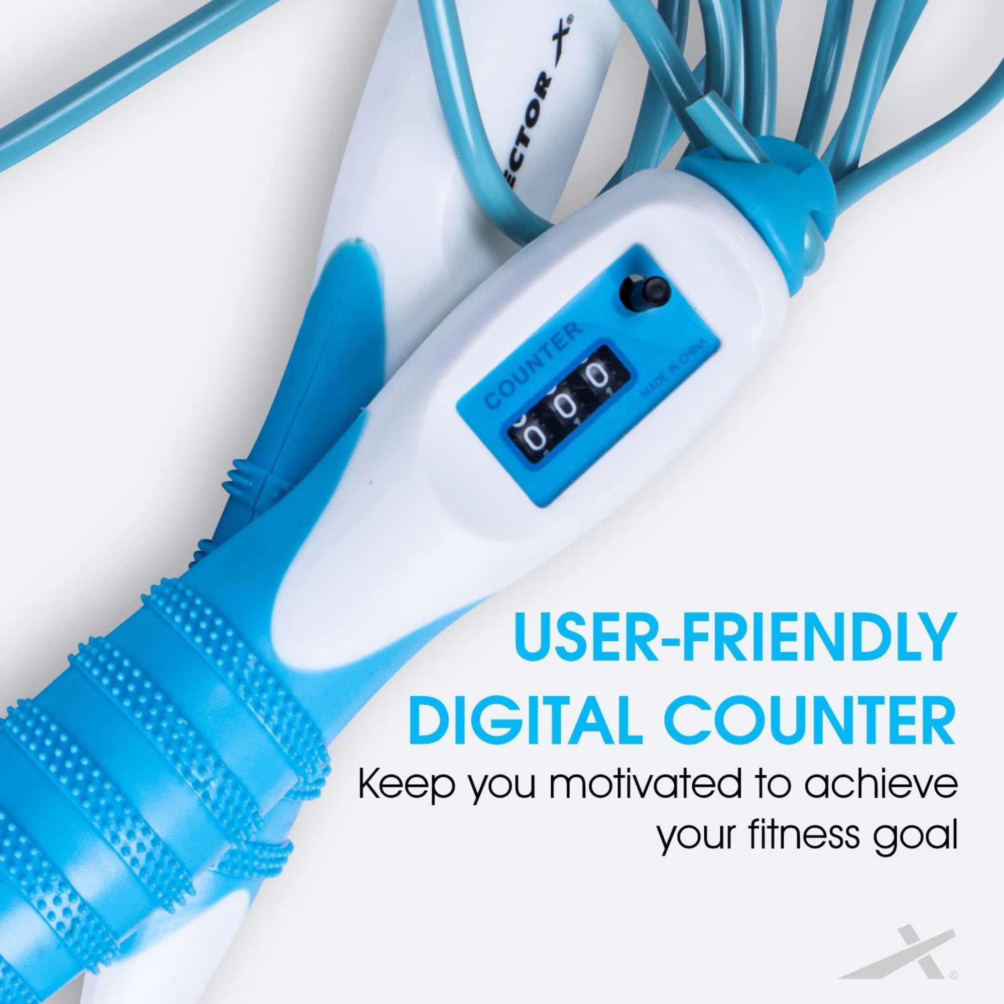 Vector X VX-720 Counter White-Blue Jump/Skipping Rope - Image 3