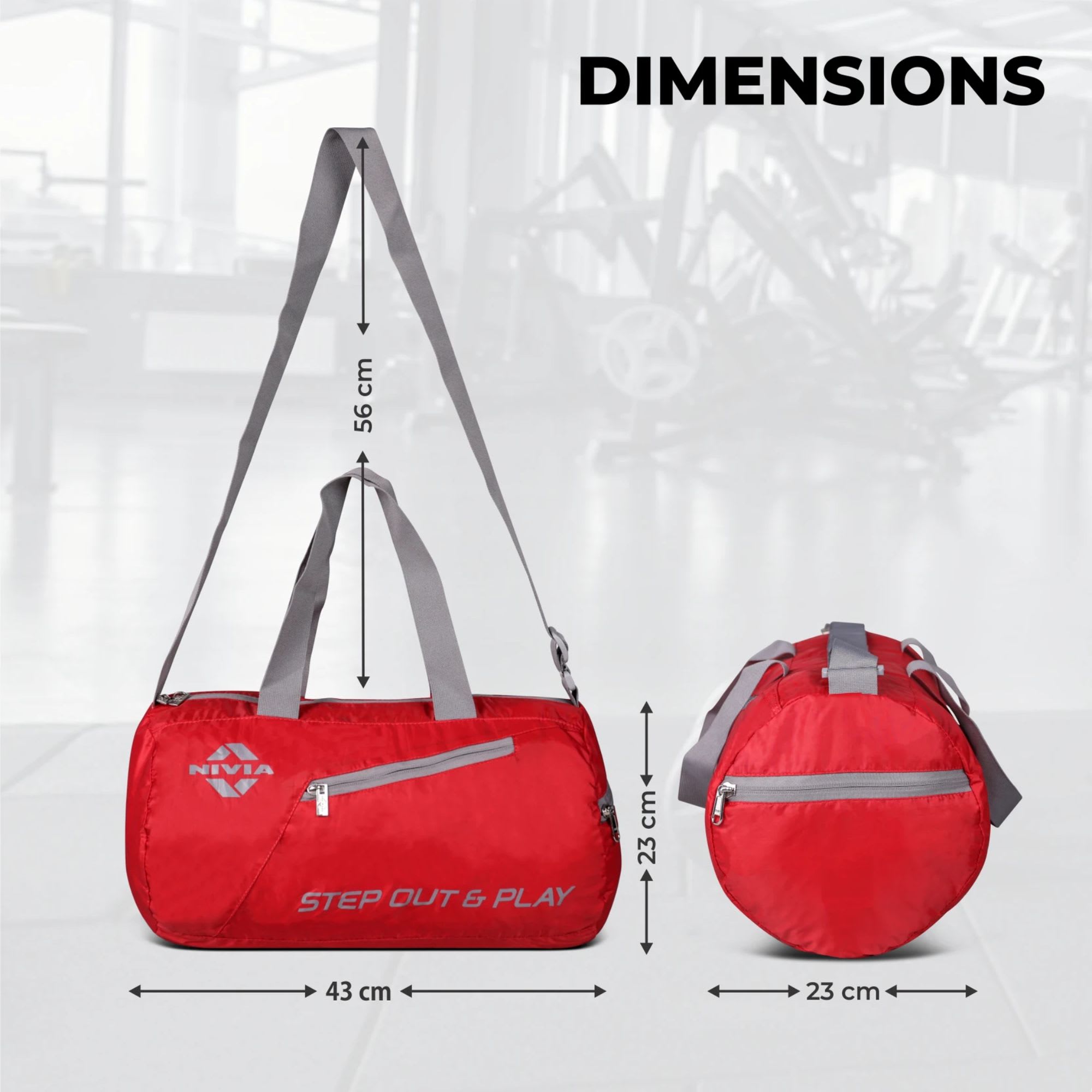 Nivia Deflate-01 Round Red Gym Bag - Image 4