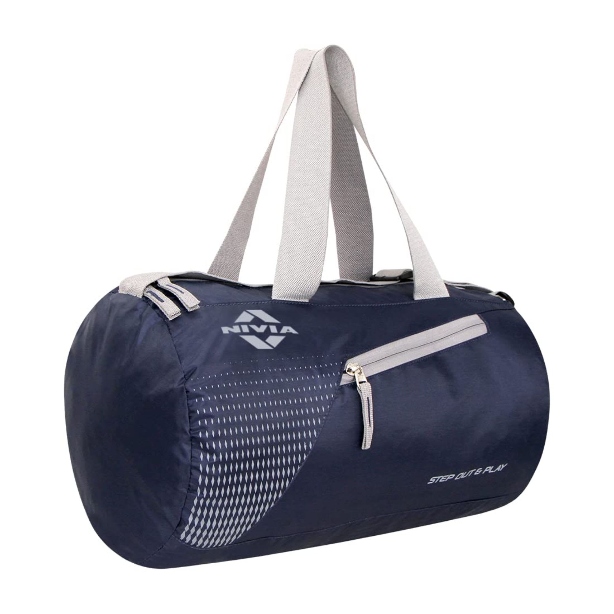 Nivia Deflate-01 Round Navy & Grey Gym Bag