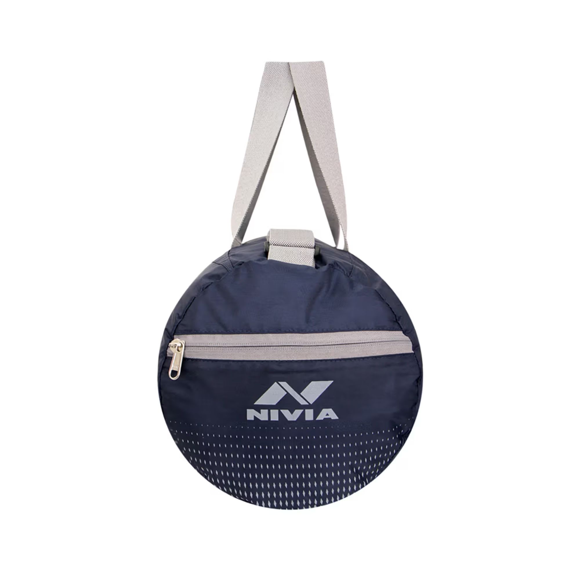 Nivia Deflate-01 Round Navy & Grey Gym Bag - Image 2