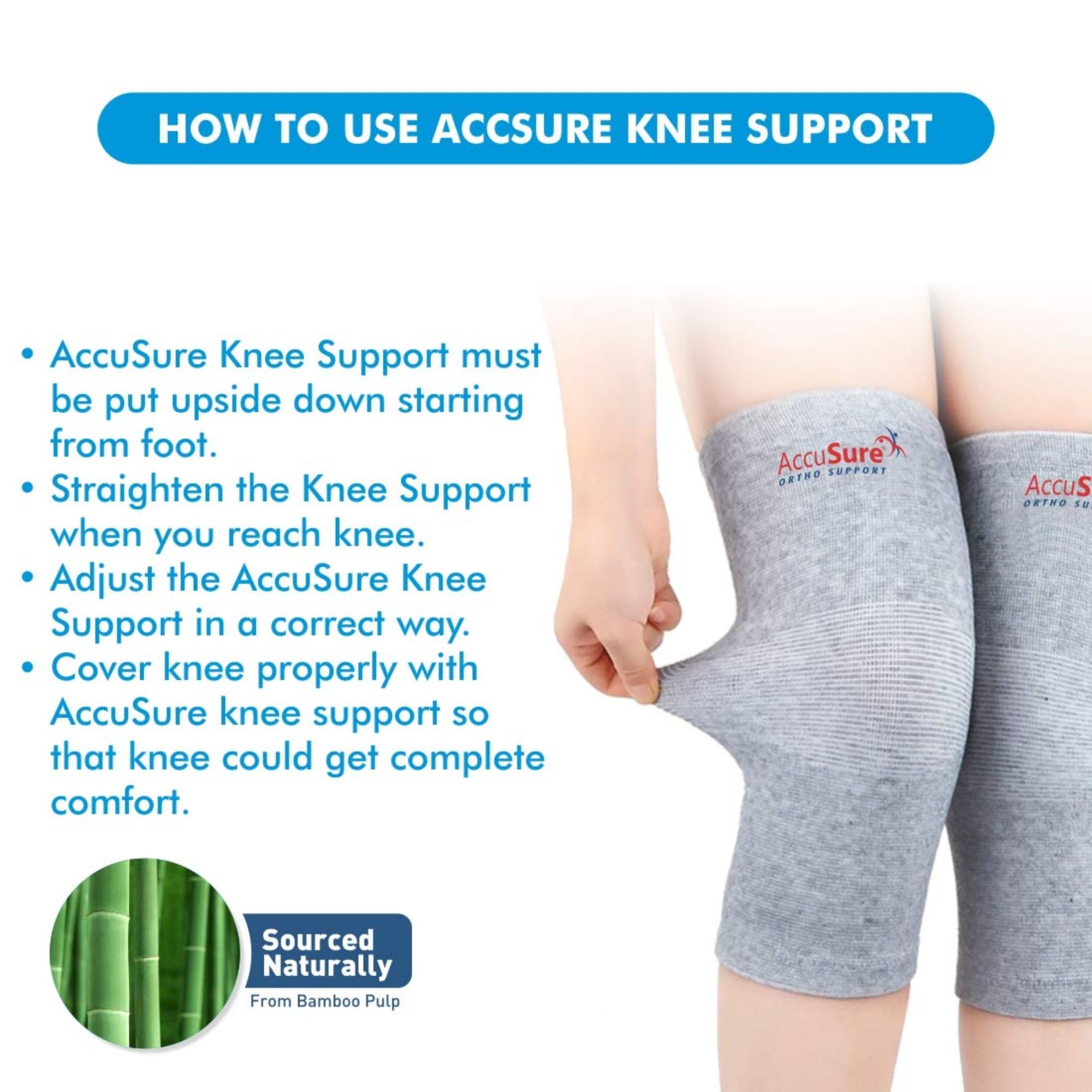 Accusure Bamboo Yarn K12 Knee Support - Image 2