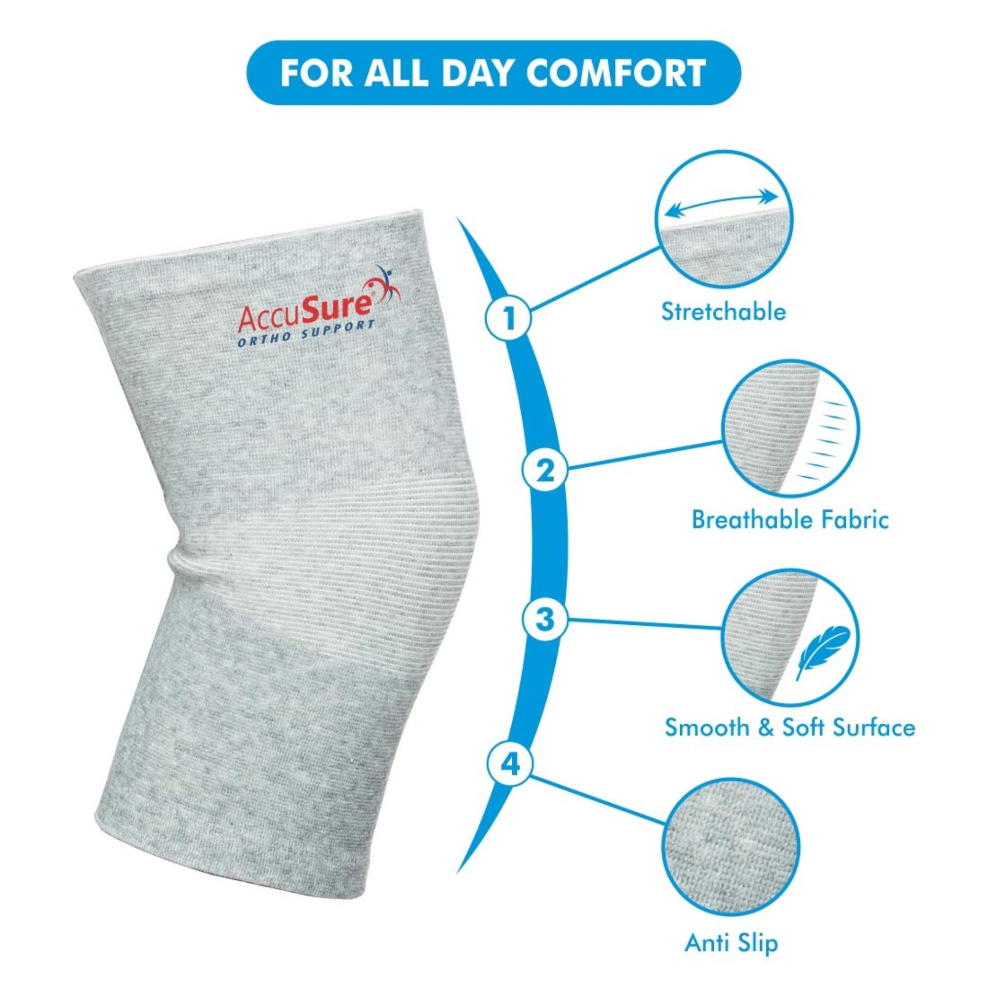 Accusure Bamboo Yarn K12 Knee Support - Image 4