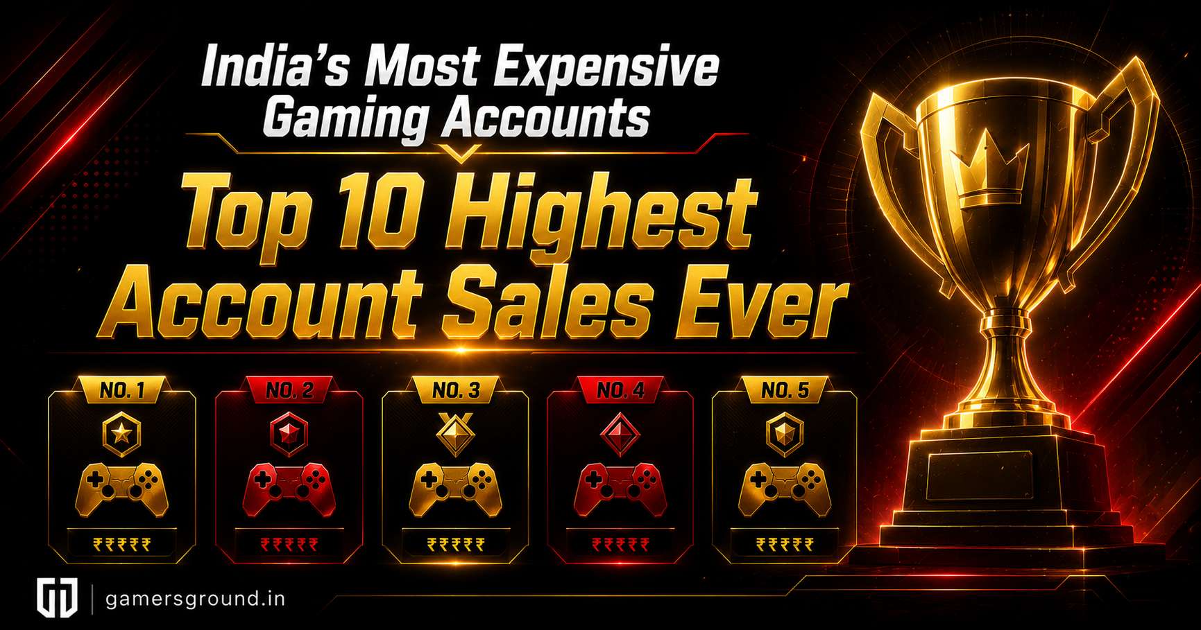 Top 10 Most Expensive Gaming Accounts Ever Sold in India (With Estimated Prices)