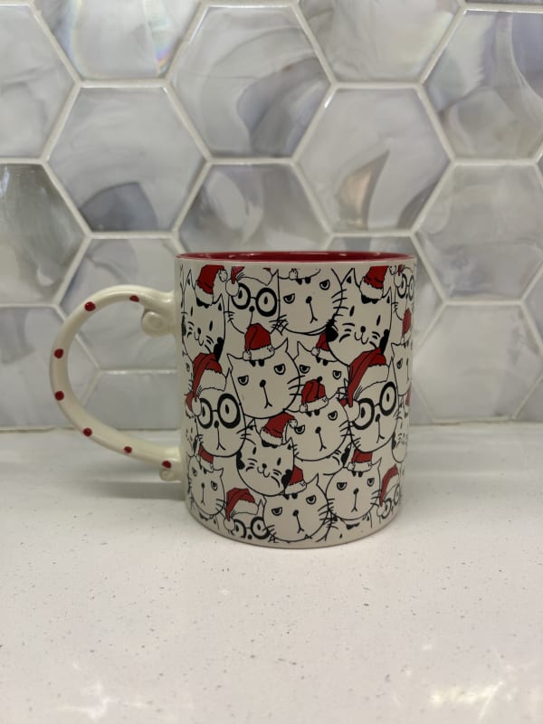 Christmas cat mug