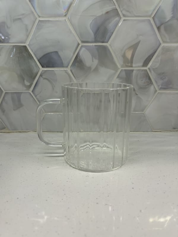 Clear mug with ridges