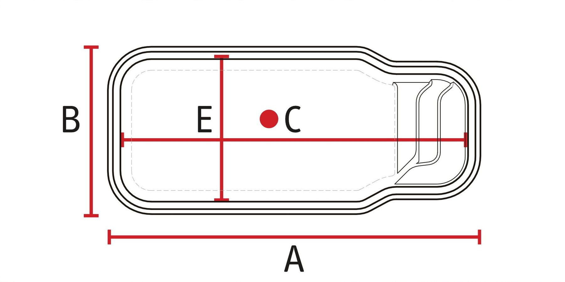 Diagrama de medidas da Linha Top