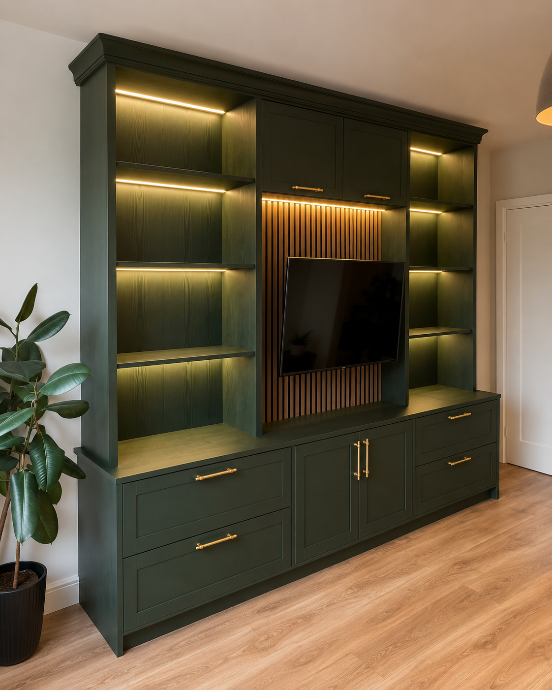 Custom media unit Dublin by Julian's Kitchens and Wardrobes