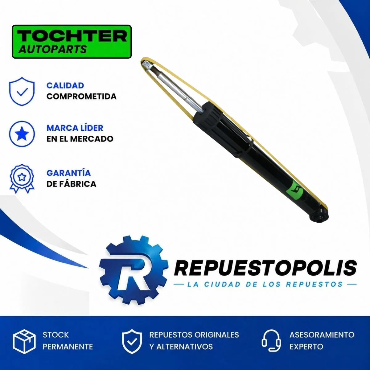 Amortiguador Trasero para Volkswagen Polo y Virtus - TOCHTER