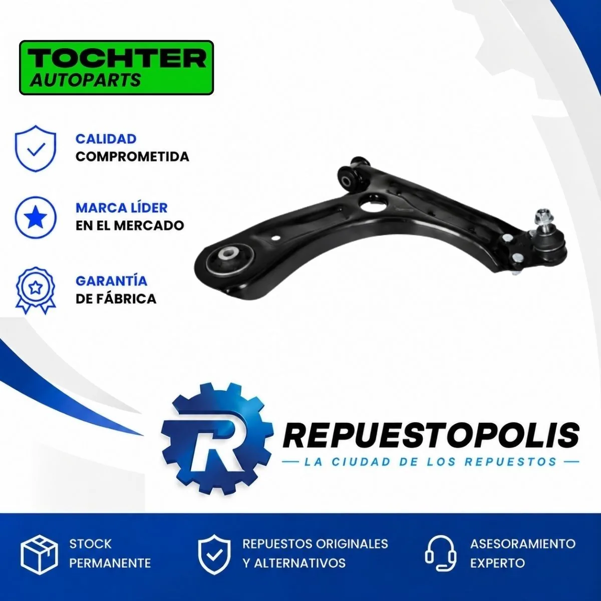 Parrilla de Suspensión Derecho con rótula para Volkswagen Gol Trend, Suran, Fox y Voyage - TOCHTER
