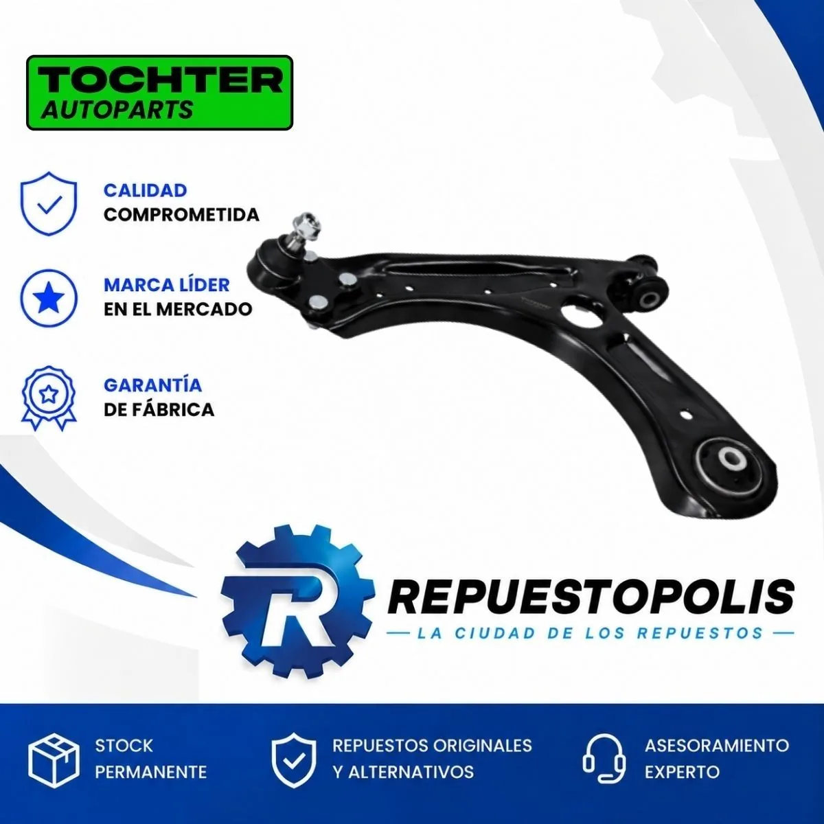 Parrilla de Suspensión Izquierdo con rótula para Volkswagen Gol Trend, Suran, Fox y Voyage - TOCHTER