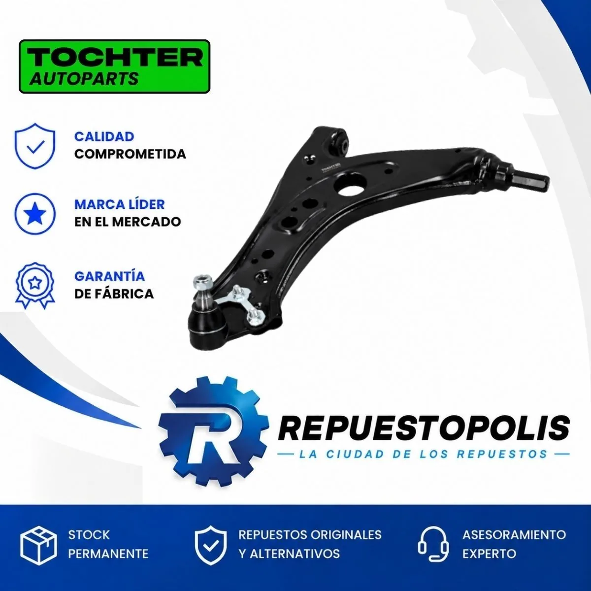 Parrilla de Suspensión Izquierdo con rótula para Volkswagen Suran, Fox y Cross Fox - TOCHTER