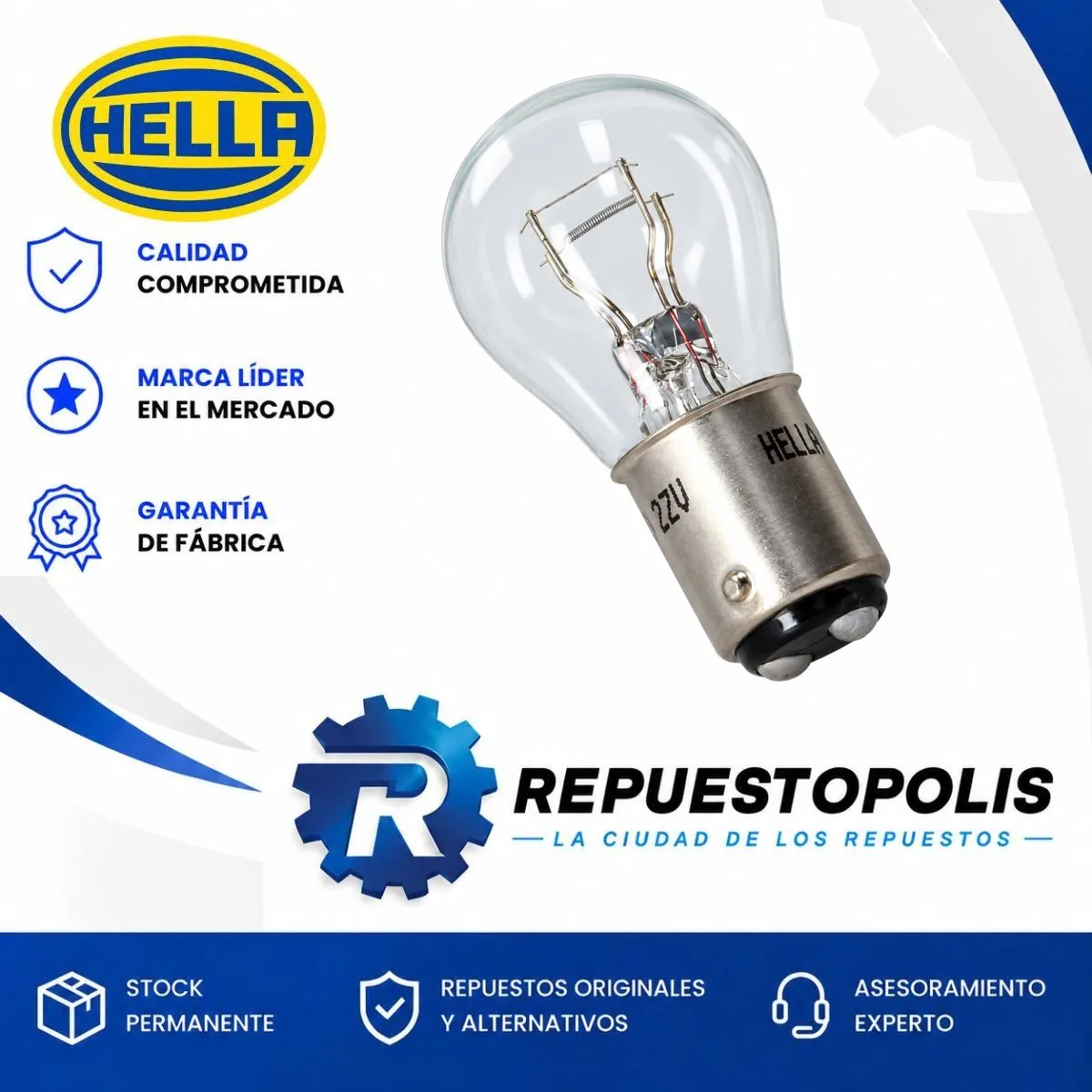 Lámpara P21/5W 12V 21/5W Hella 7528