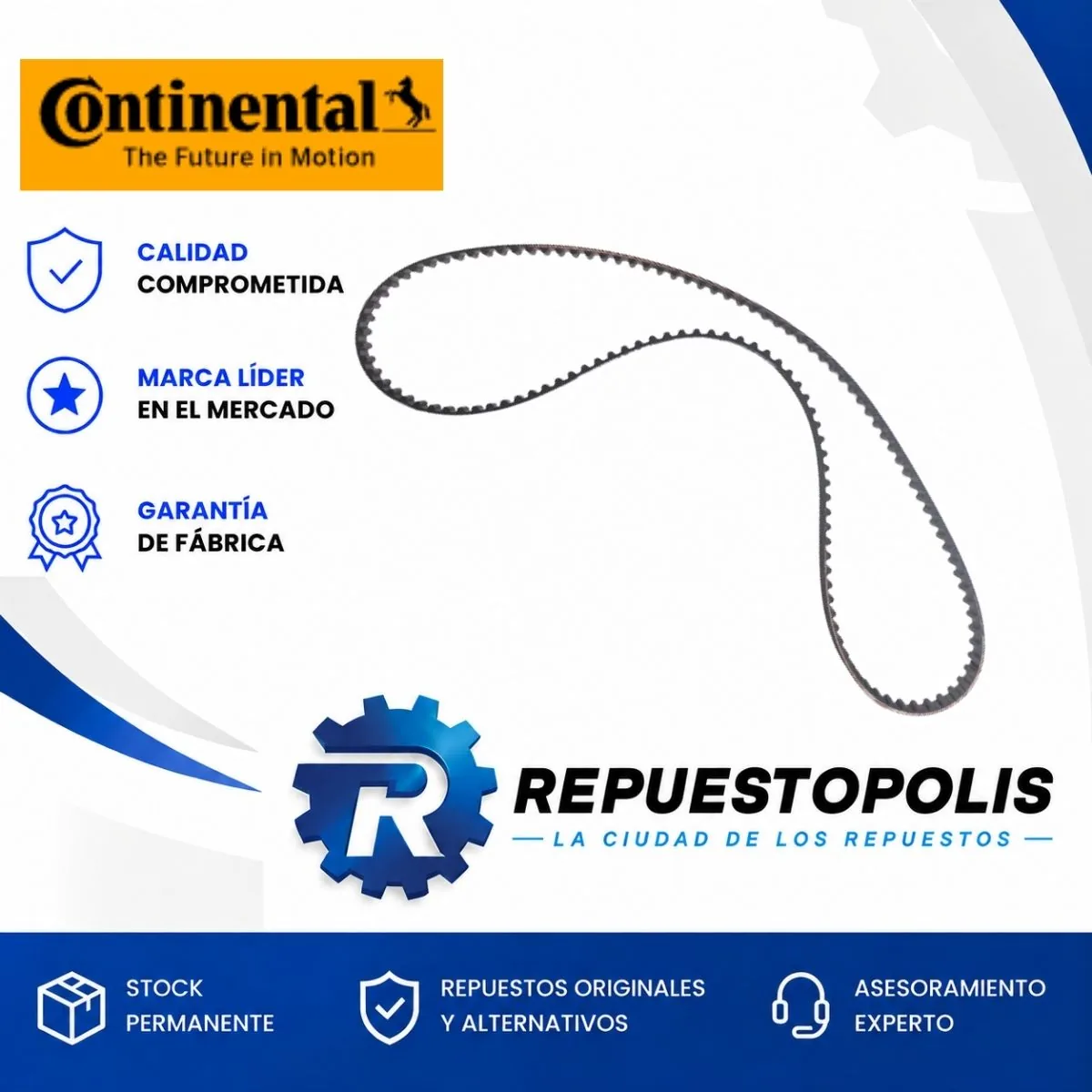 Correa de distribución CT 887 para Chevrolet Aveo 1.6, Daewoo Lanos 1.6, Espero 1.5 y Cielo 1.5 - CONTINENTAL