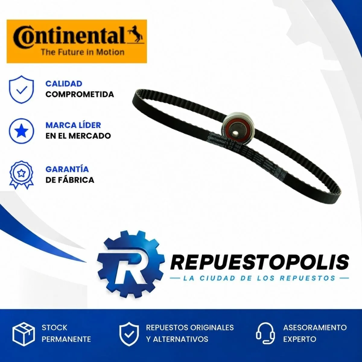 Kit de distribución CT 988 K2 para Renault Kangoo 1.4 y 1.6, Megane I 1.6, Sandero 1.6, Logan 1.6 y Symbol 1.6 - CONTINENTAL