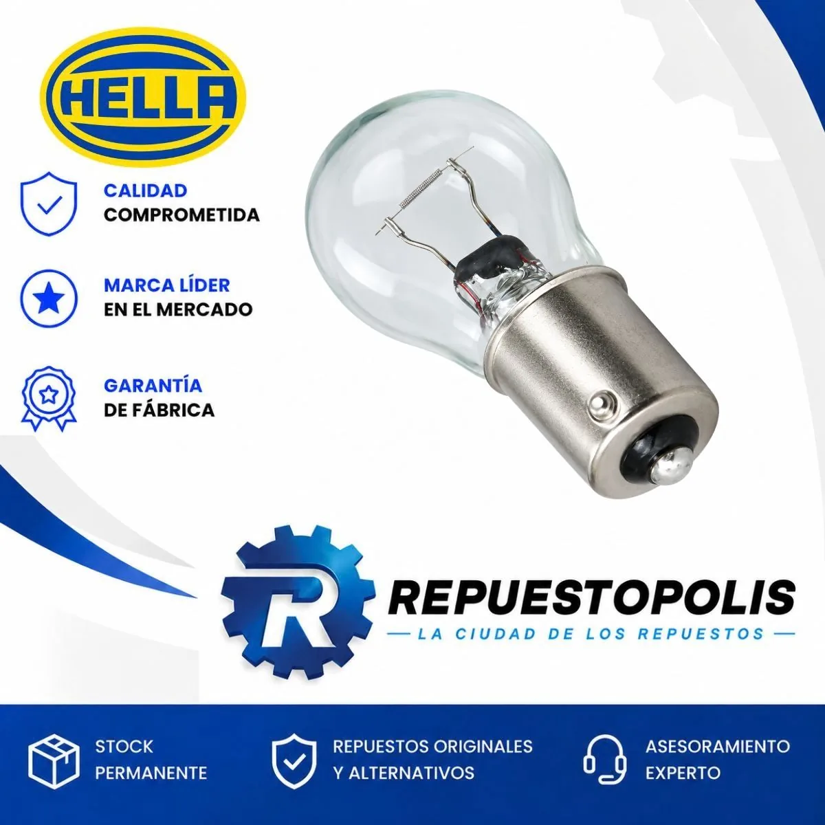 Lámpara P21W 12V 21W Hella 7506
