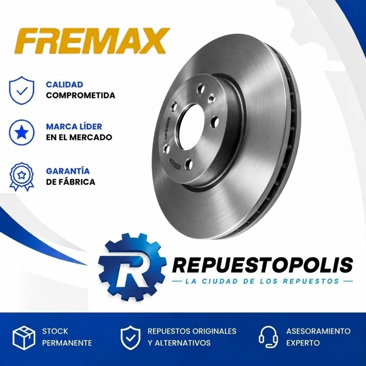 Disco de freno delantero ventilado para Chevrolet Cruze 2.0 Vcdi Z20D y Alfa Romeo Giulia 2.0 200Cv 2Wd - FREMAX