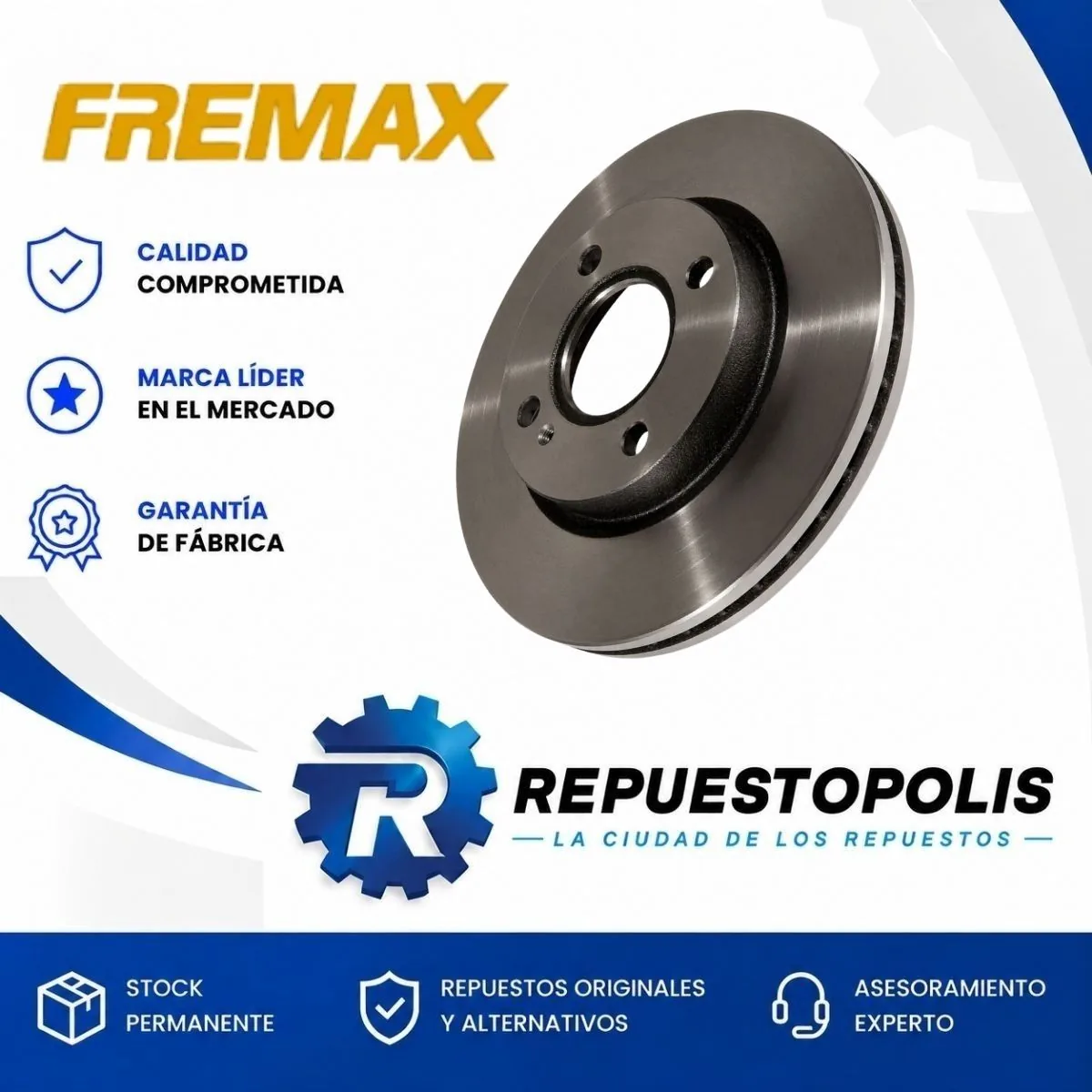 Disco de freno delantero ventilado para Ford Ka 1.5 16V Mt Dragon, Ford Ka 1.5 16V At Dragon, Ford Ka 1.5 16V Mt Sigma y Ford Fiesta Kinetic 1.6 16V At Sigma - FREMAX