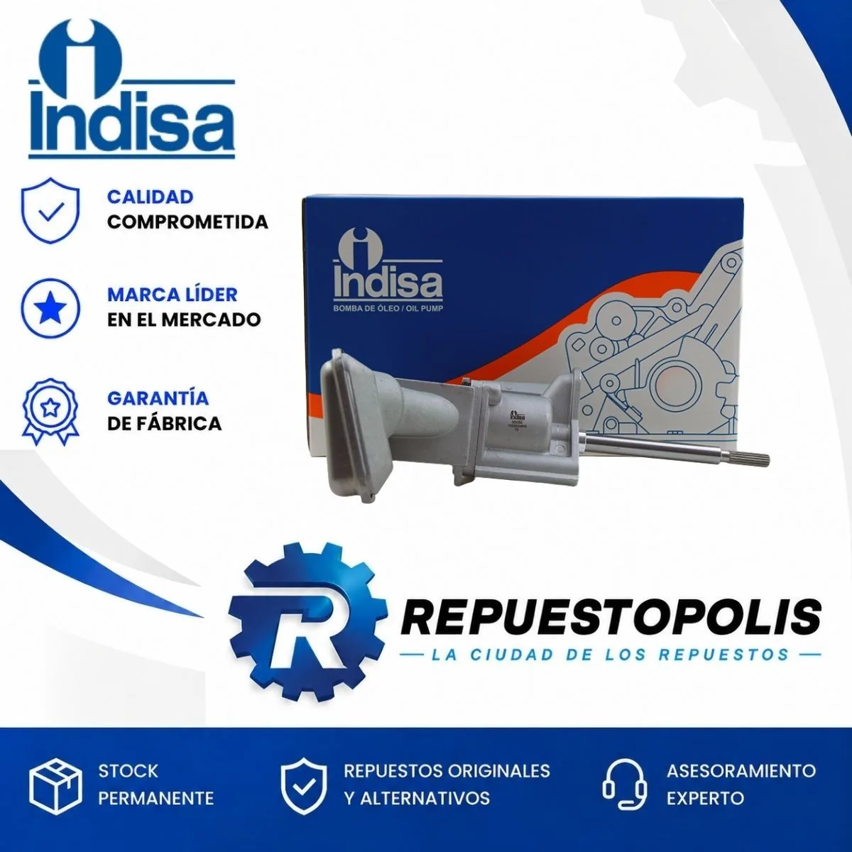 Bomba de aceite para Fiat 147 1.3, Duna 1.3 y Fiorino 1.3 - INDISA