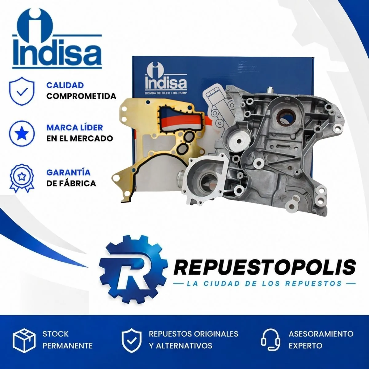 Bomba de aceite para Chevrolet Cruze 1.8, Sonic 1.6 y Tracker 1.8 - INDISA