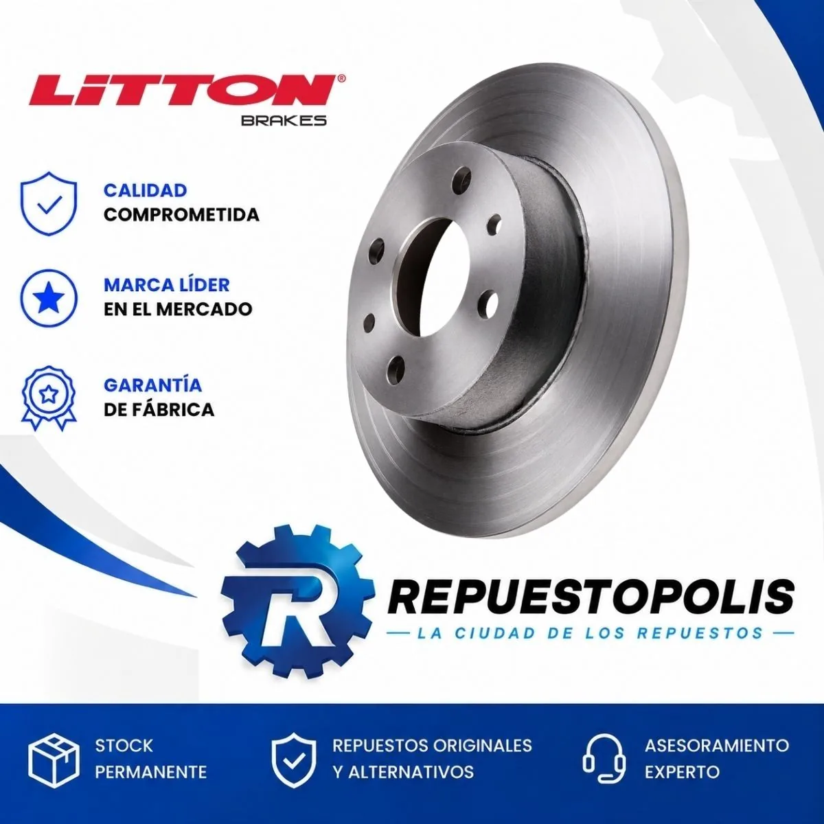 Disco de freno delantero solido para Fiat Uno 1.0, Fiat Uno 1.1 Ie, Fiat Uno 1.3 8V Fire y Fiat Uno 1.3 Mpi 2 y 16 más - LITTON