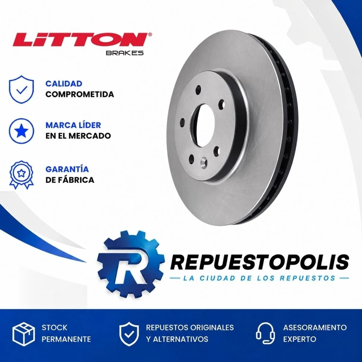 Disco de freno delantero ventilado para Chevrolet Tracker 1.2T (desde 2021) - LITTON