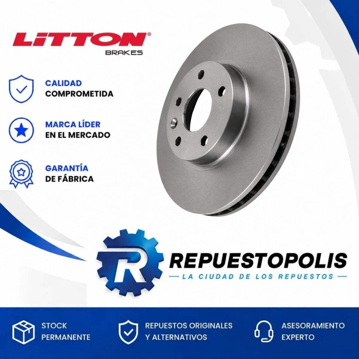 Disco de freno delantero ventilado para Ford Territory 1.5 Delantero y Ford Fs11125Aa - LITTON