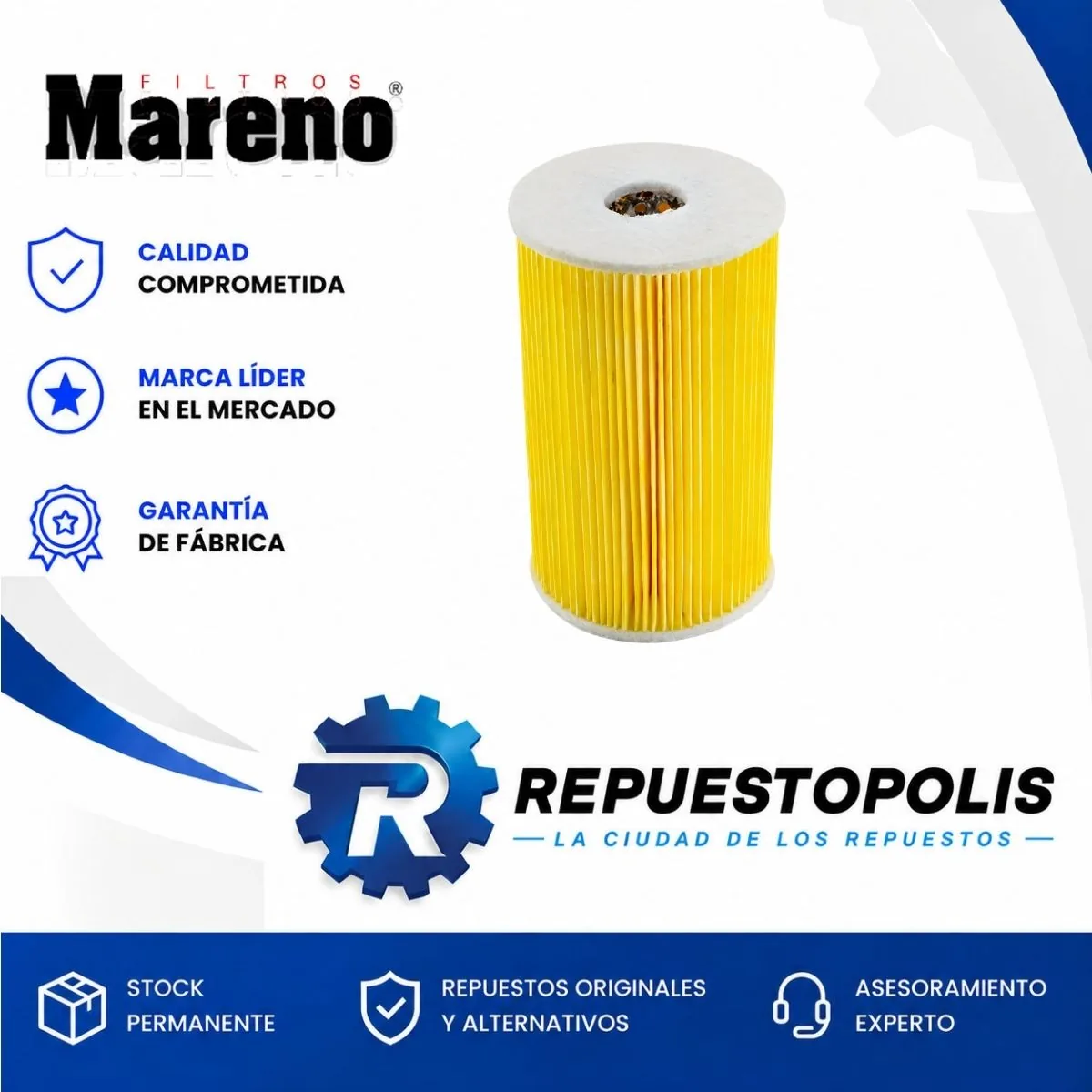 Filtro de aceite (cartucho) para Volkswagen Amarok 2.0 TDI - MARENO