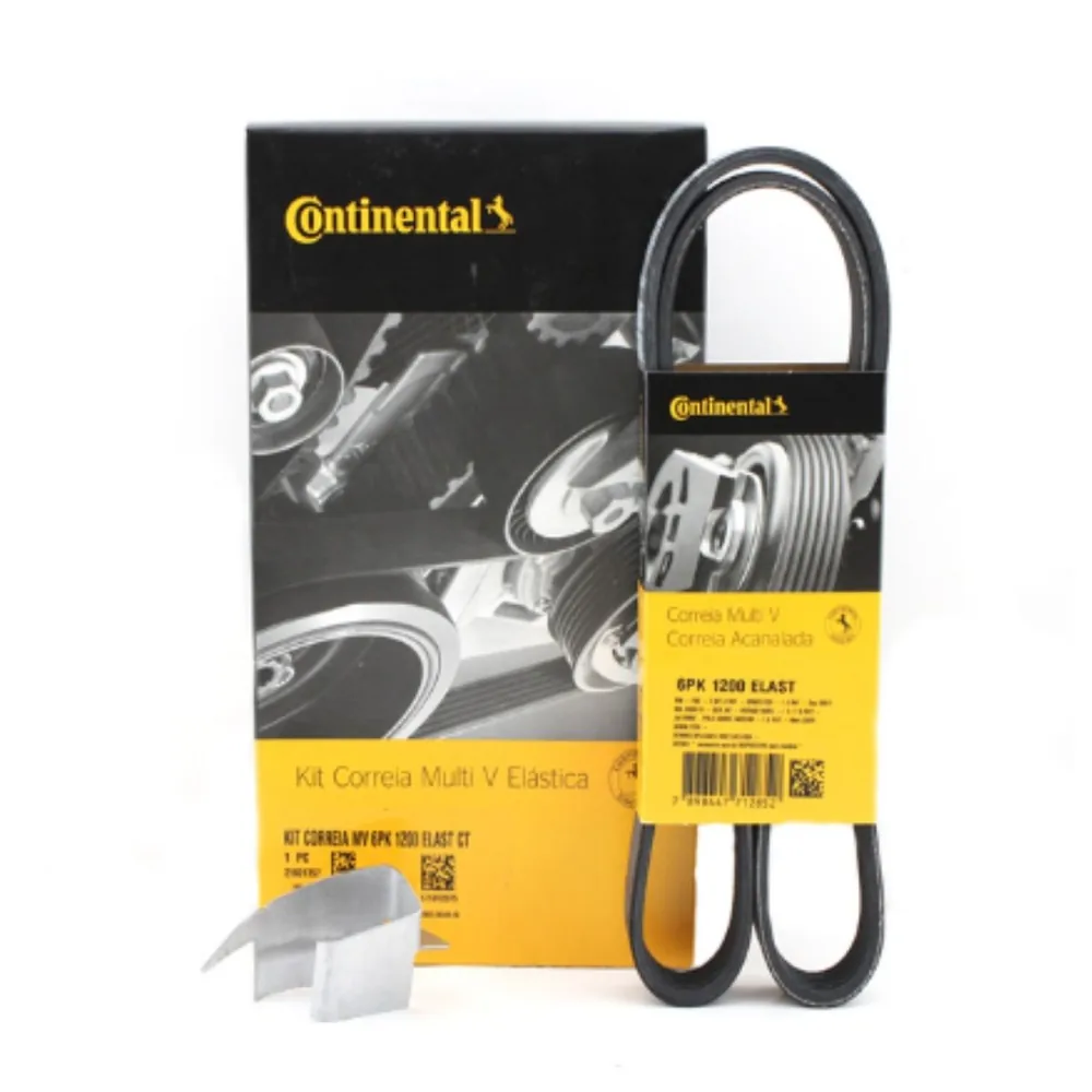 Correa de accesorios poli-V 6PK 1200 ELAST T1 para Volkswagen Fox 1.6, Gol IV 1.6, Gol V 1.6, Suran 1.6 y Voyage 1.6 - CONTINENTAL