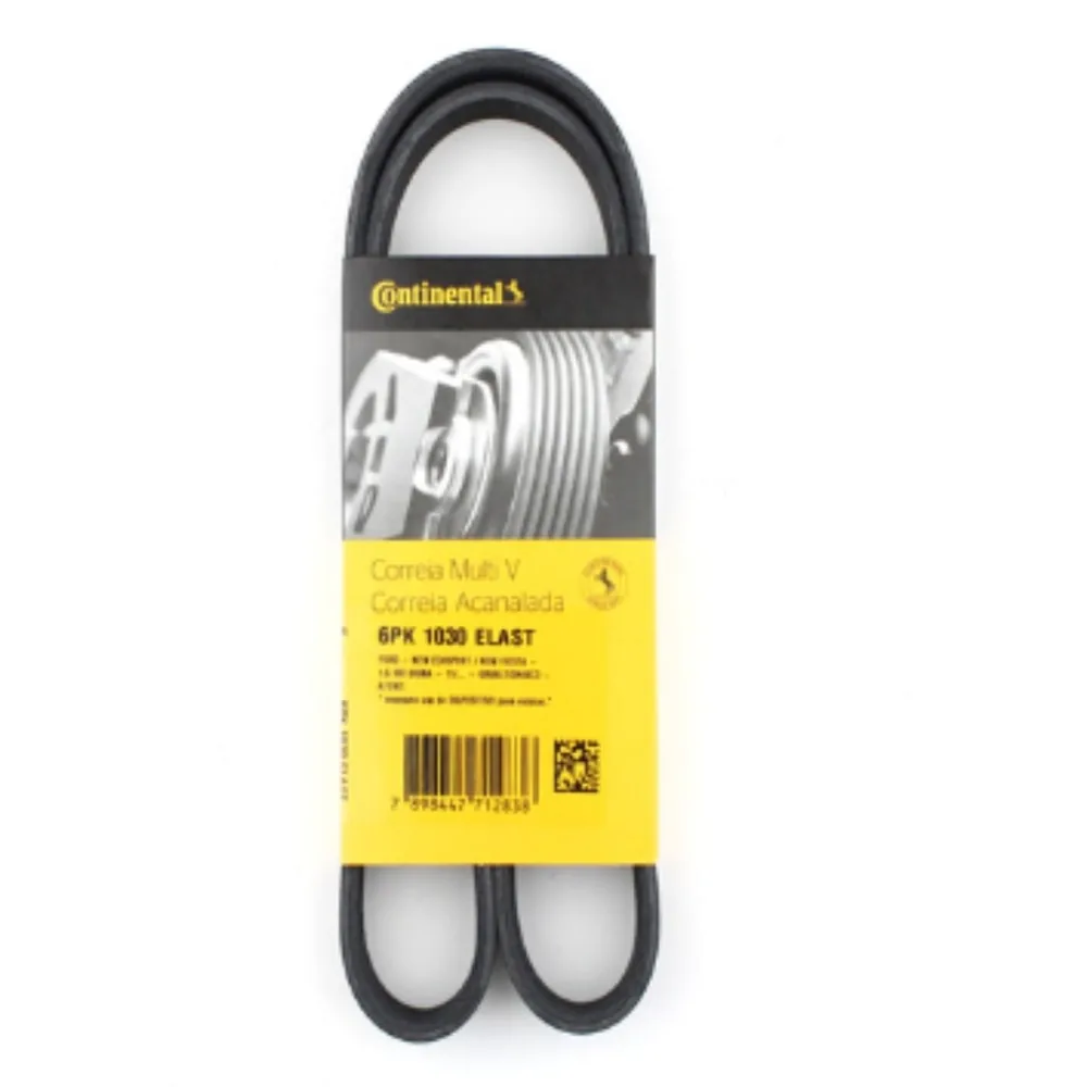 Correa de accesorios poli-V 6PK 1030 ELAST para Ford Focus 1.6, EcoSport 1.6, Fiesta 1.6 y Ka 1.5 - CONTINENTAL