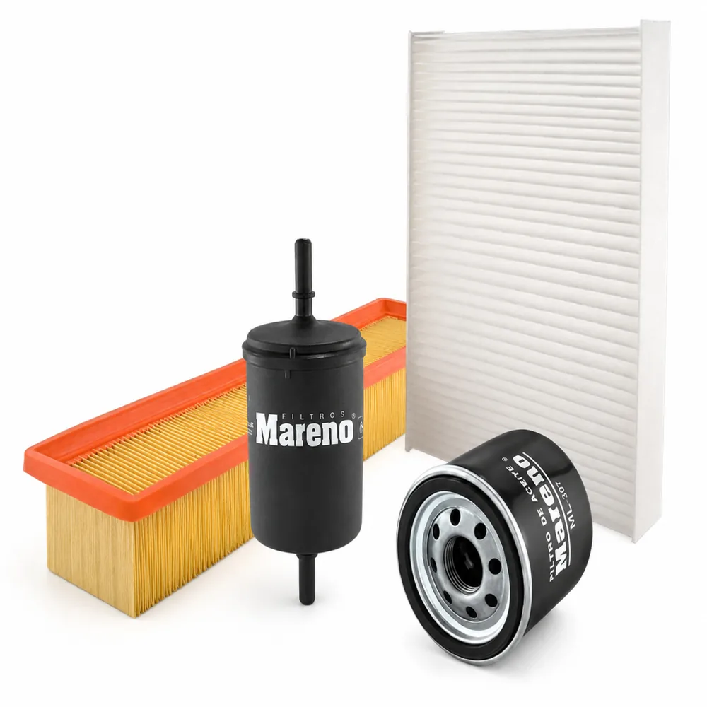 Kit de filtros (aire, aceite, nafta, habitáculo) para Renault Clio II - MARENO