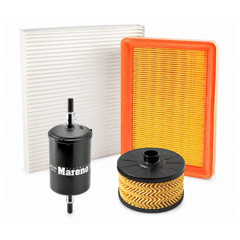 Kit de filtros (aire, aceite, nafta, habitáculo) para Renault Kardian 1.0 y Kick - MARENO