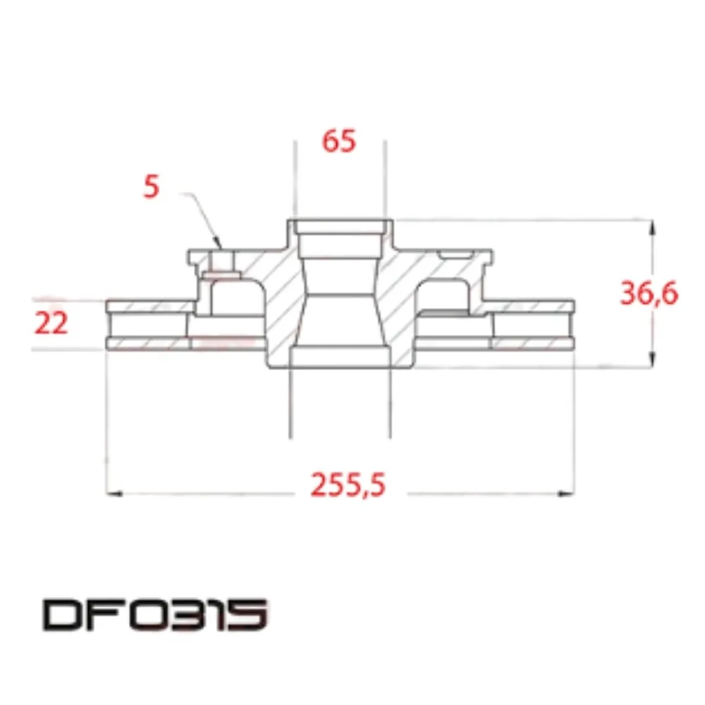 Disco de freno delantero ventilado, Volkswagen Fox 1.6 8V Msi Ea111, Volkswagen Fox 1.6 8V Ea111, Volkswagen Fox 1.9 Sdi Asy y Volkswagen Crossfox 1.6 8V Ea111 y 17 más - LITTON