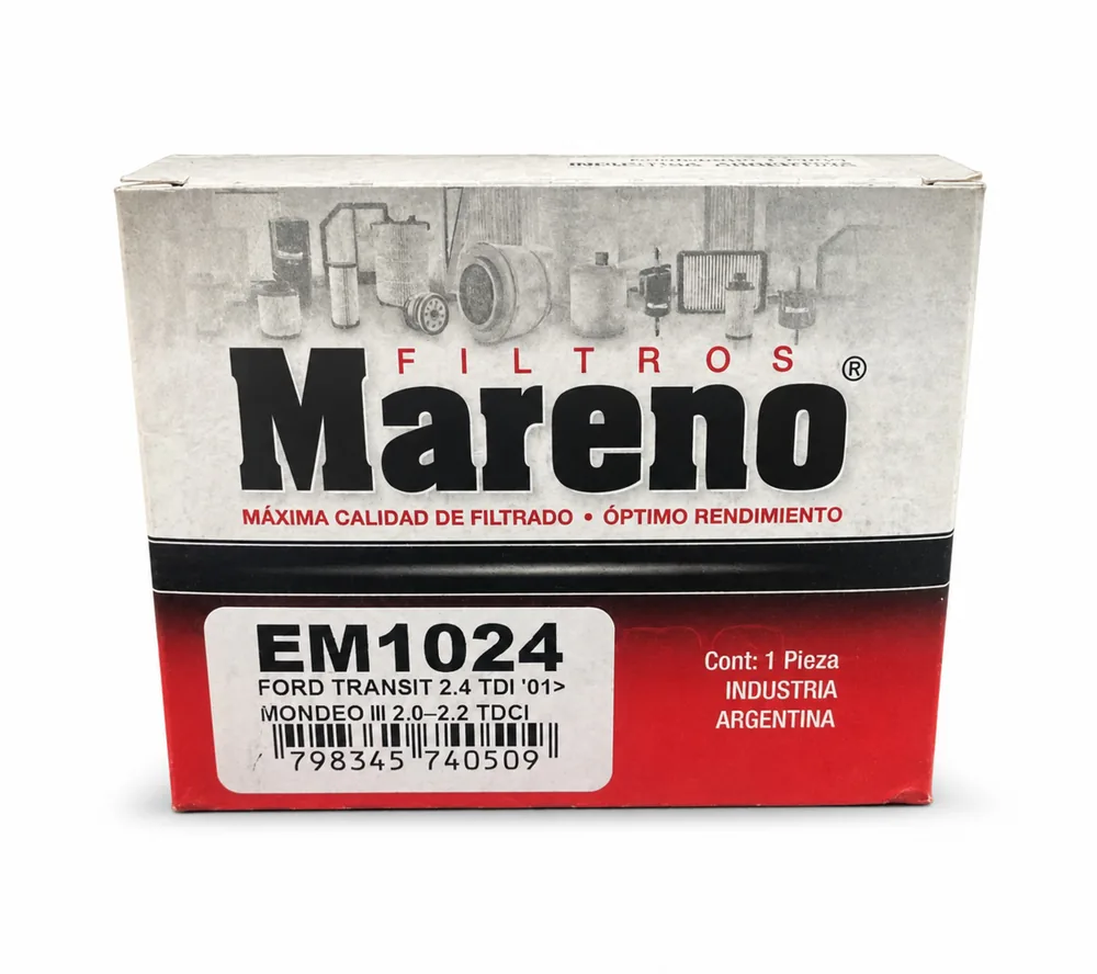 Filtro de aceite (cartucho) para Ford Mondeo 2.0 TDCI, Ford Transit 2.4 D y Ford Avensis 2.0 CDI - MARENO