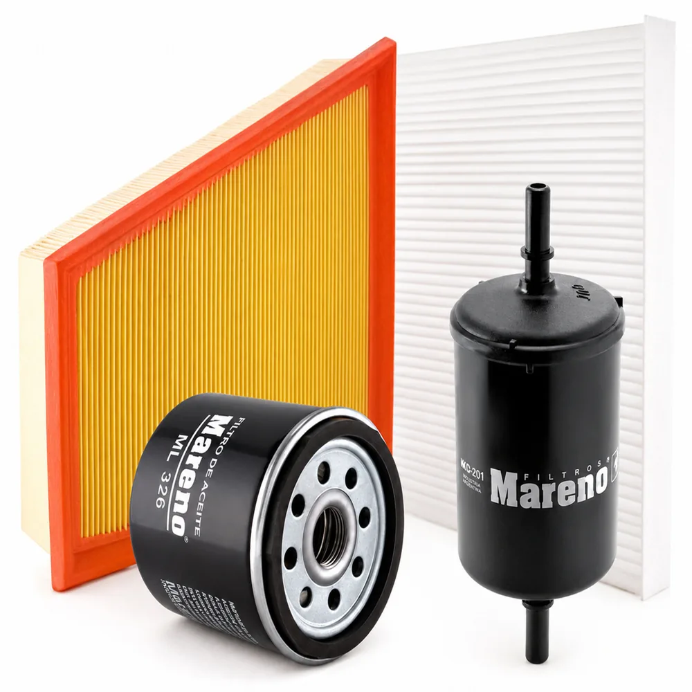Kit de filtros (aire, aceite, nafta, habitáculo) para Volkswagen Gol Trend, Volkswagen Suran y Volkswagen Fox V - MARENO