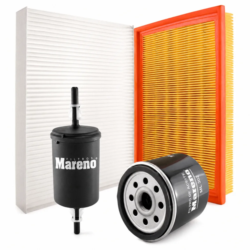 Kit de filtros (aire, aceite, nafta, habitáculo) para Chevrolet Sonic, Chevrolet Spin, Chevrolet Onix y Chevrolet Prisma - MARENO