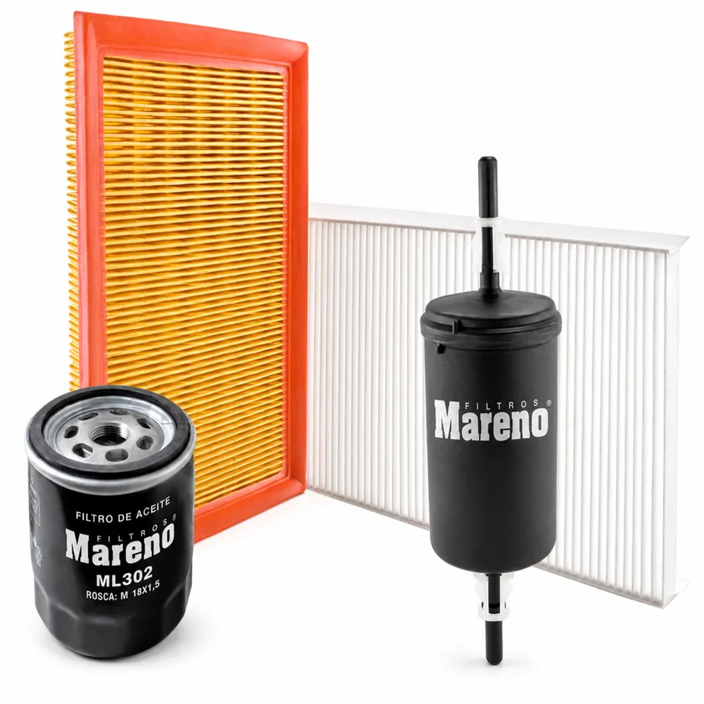 Kit de filtros (aire, aceite, habitáculo, nafta) para Chevrolet Celta, Chevrolet Prisma 1.4 y Chevrolet Fun - MARENO