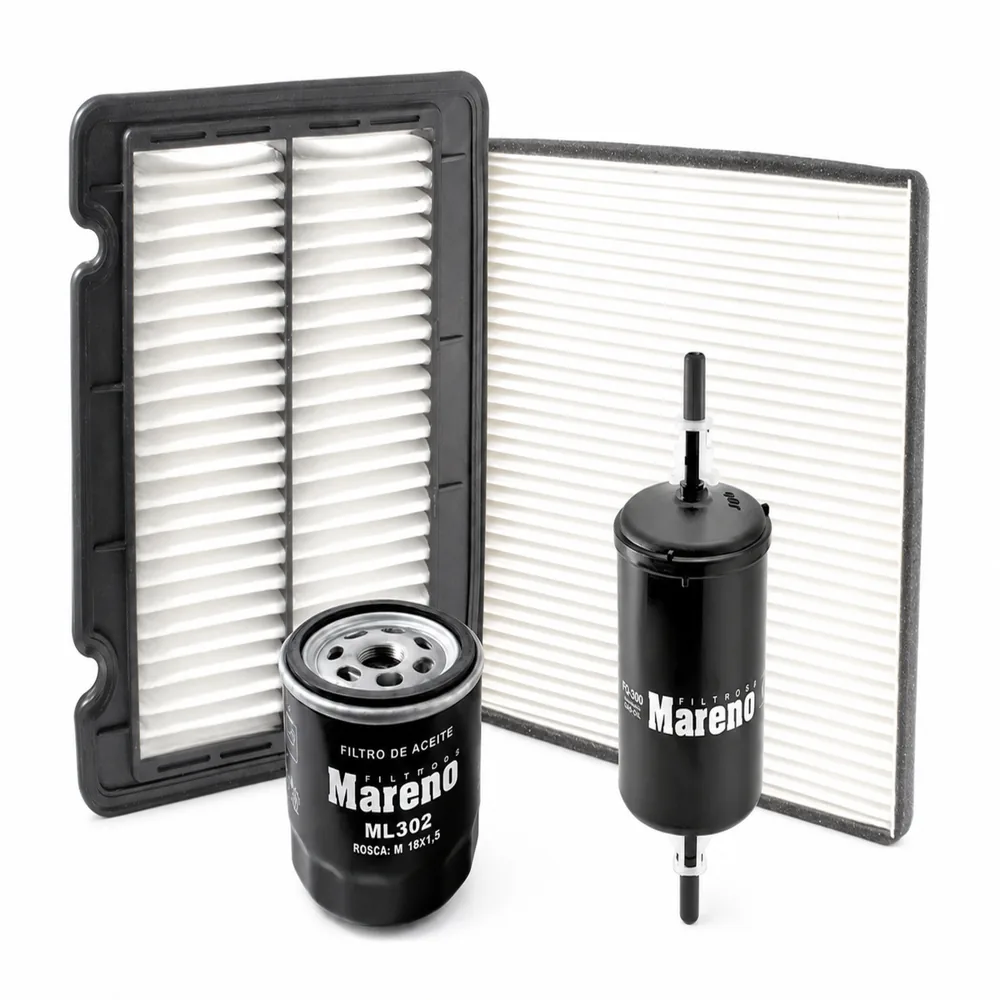 Kit de filtros (aire, aceite, habitáculo, nafta) para Chevrolet Aveo 1.6 16V 2008 - MARENO