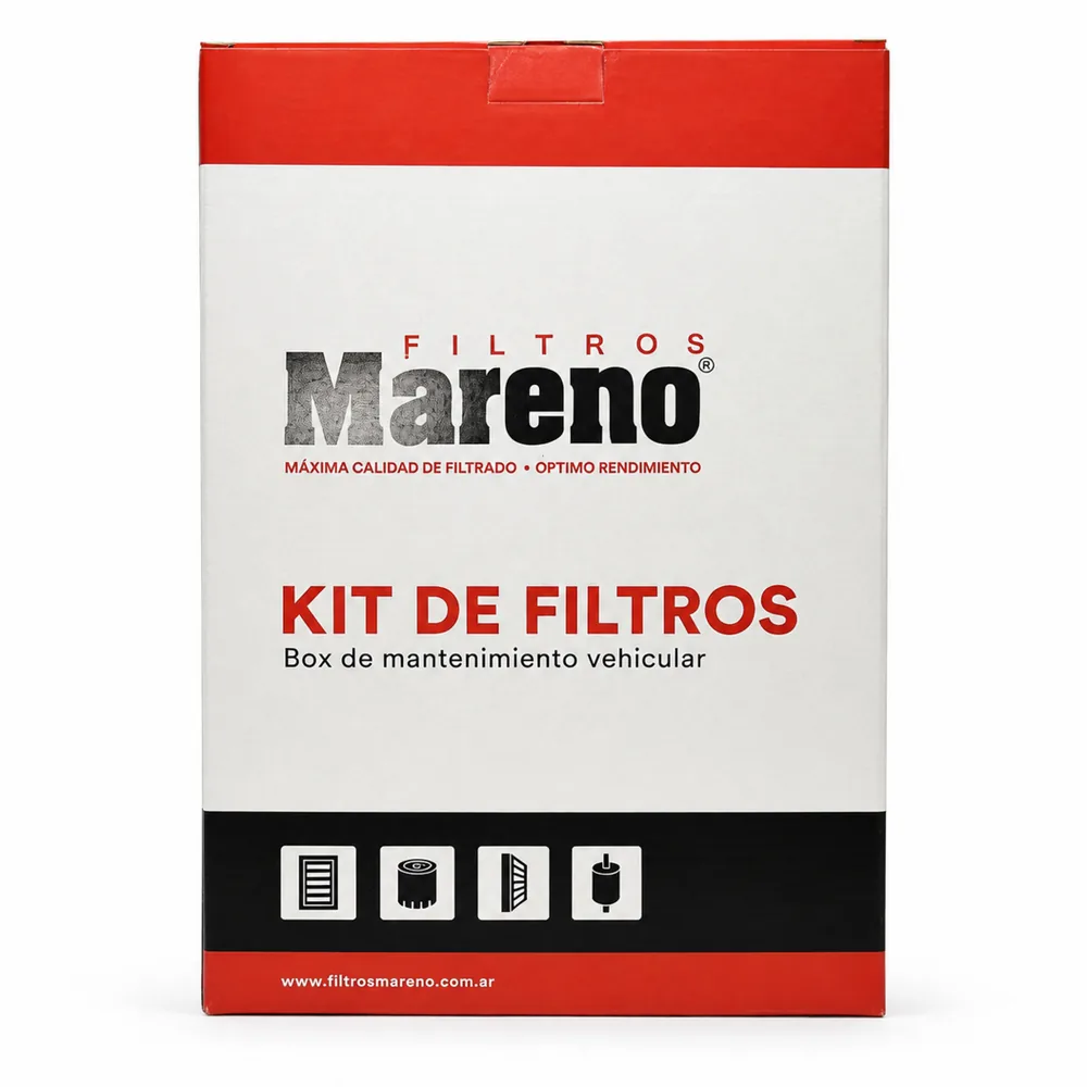 Kit de filtros (aire, aceite, habitáculo, nafta) para Chevrolet Aveo 1.6 16V 2008 - MARENO