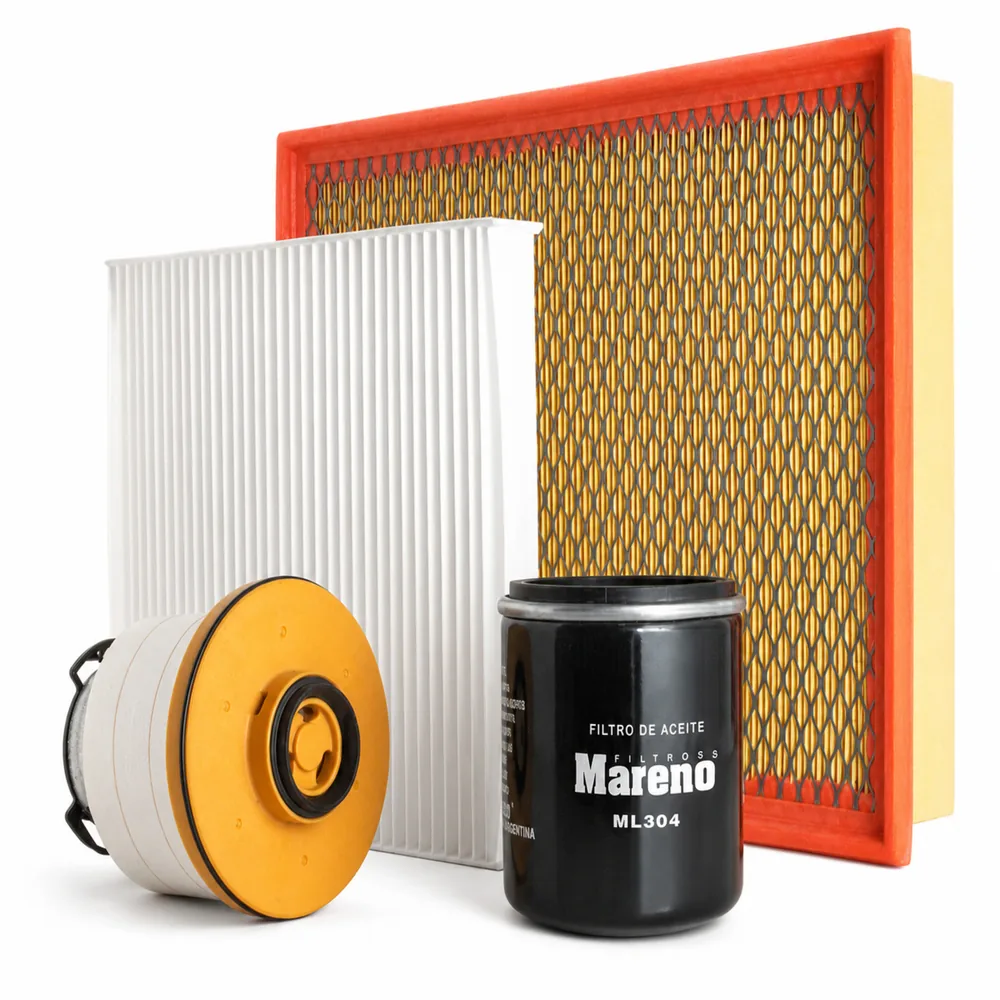 Kit de filtros (aire, aceite, combustible, habitáculo) para Toyota Hilux 2.8TD 2.4TD - MARENO