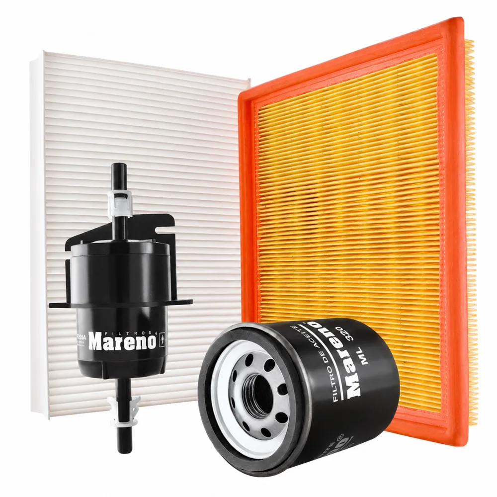 Kit de filtros (aire, aceite, nafta, habitáculo) para Fiat Palio y Fiat Siena 1.4 Fire - MARENO