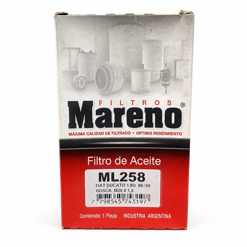 Filtro de aceite para Fiat Ducato 1.9 Diesel - MARENO