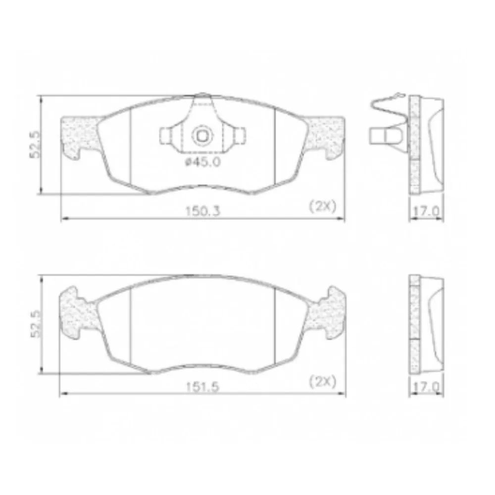 Pastillas de freno Delantera para Fiat Argo 1.3 8V 1.3 Fire Fly, Fiat Palio 1.6 16V Etorque, Fiat Fiorino 1.4 8V Evo y Fiat Mobi 1.0 8V Fire y 5 más - FRASLE