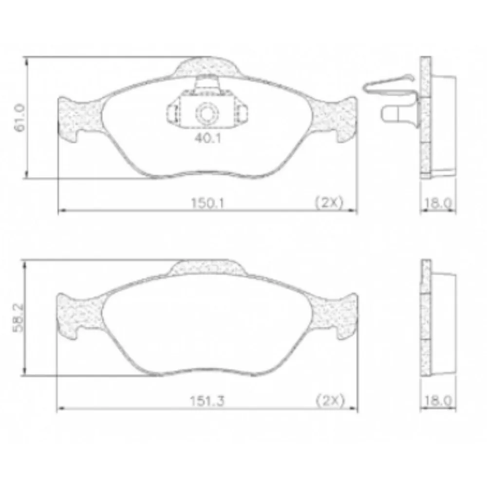 Pastillas de freno para Ford Ecosport 1.0 Supercharger (03/…) / Ecosport 1.4 Diesel (03/…) / Ecospo - FRASLE