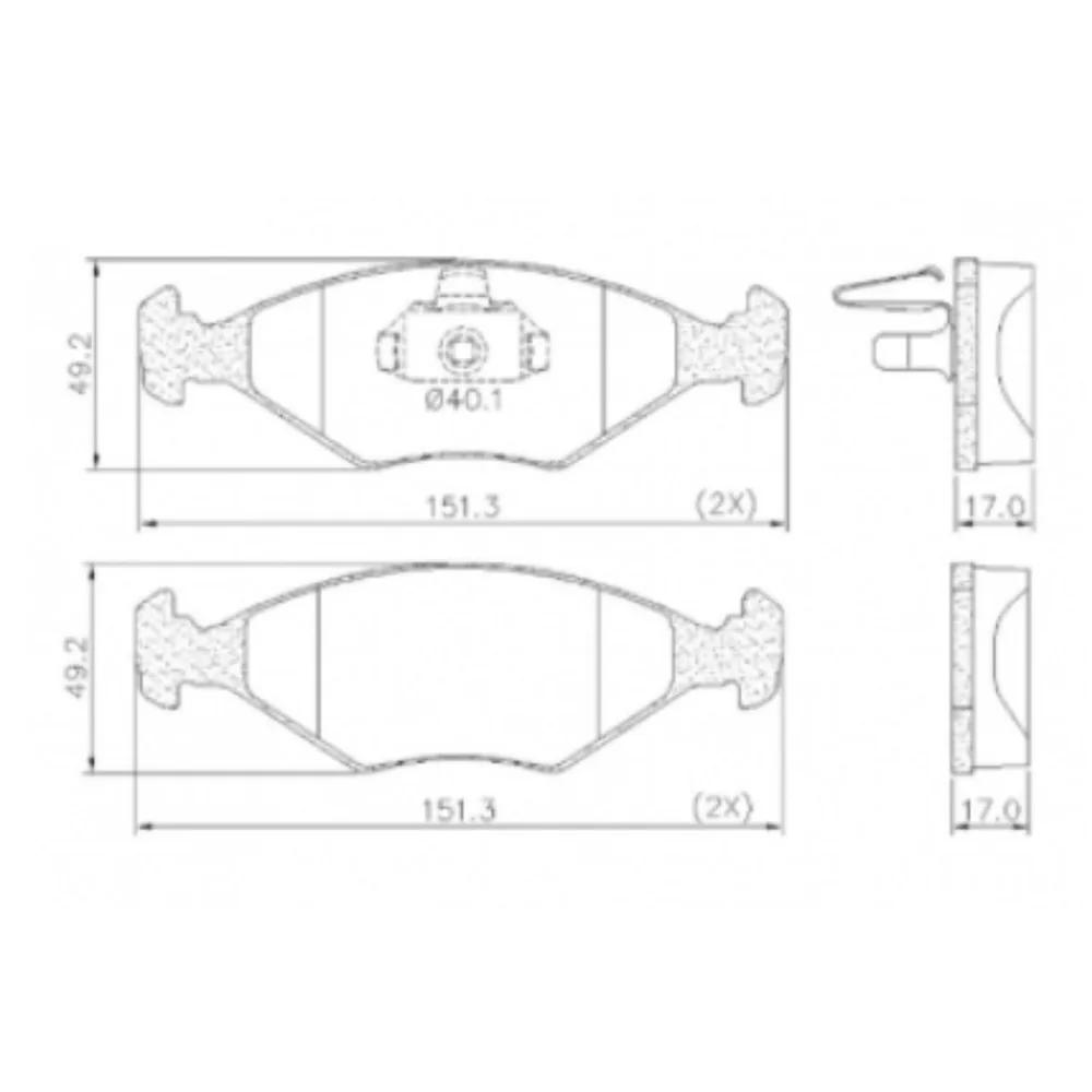 Pastillas de freno Delantera para Fiat Palio 1.4 8V Fire, Fiat Palio 1.6 16V Torque, Fiat Siena 1.7 Td y Fiat Palio 1.3 16V Fire y 4 más - FRASLE